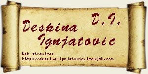 Despina Ignjatović vizit kartica